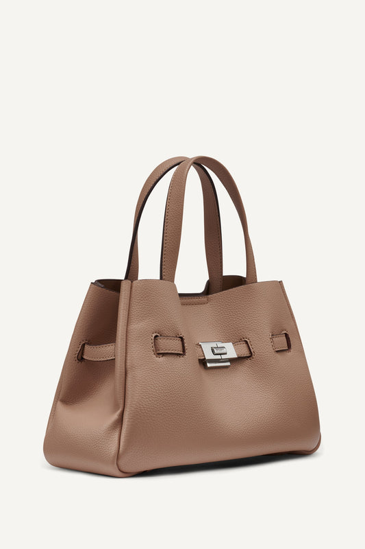 BRYAR SMALL SATCHEL - Black/Silver | DKNY