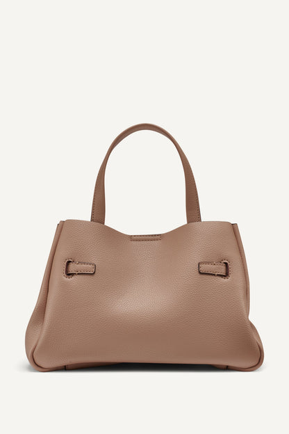 BRYAR SMALL SATCHEL - Black/Silver | DKNY