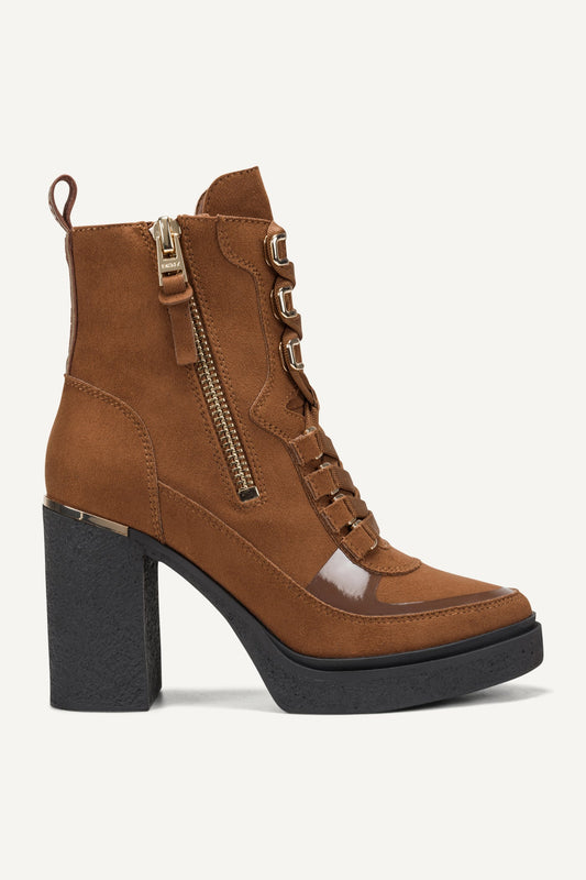 TOIA LACE-UP PLATFORM BOOTIE - Walnut | DKNY