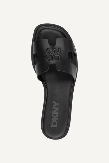 COLUMBA FLAT SLIDE - Black | DKNY