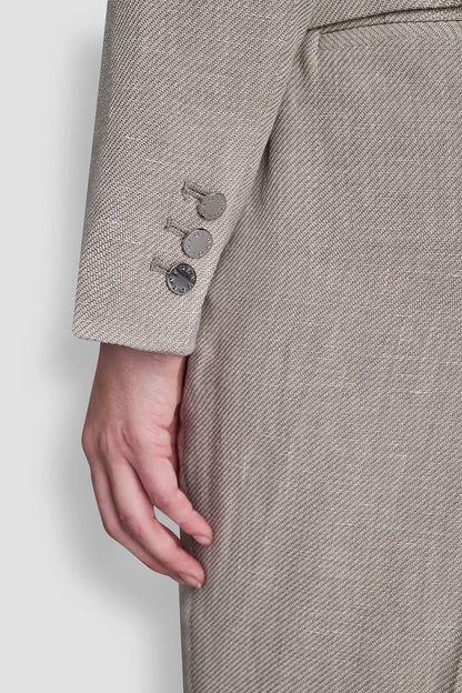 CROPPED SINGLE BUTTON BLAZER - Pebble/White | DKNY