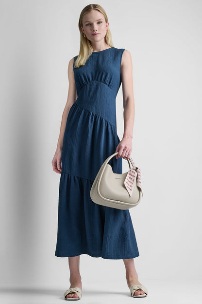SLEEVELESS MAXI A-LINE DRESS - Indigo | DKNY