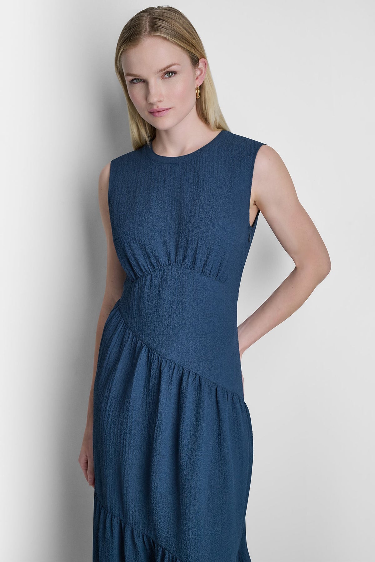 SLEEVELESS MAXI A-LINE DRESS - Indigo | DKNY