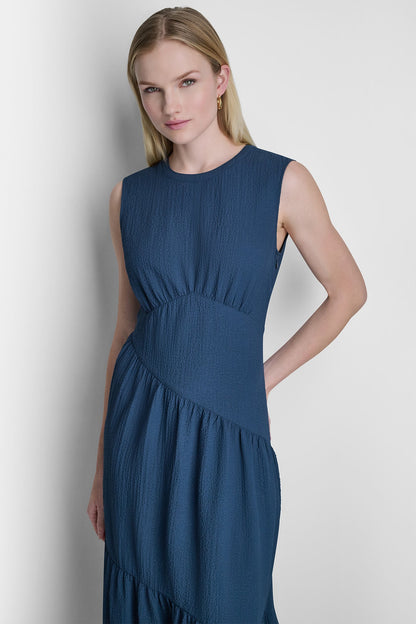 SLEEVELESS MAXI A-LINE DRESS - Indigo | DKNY