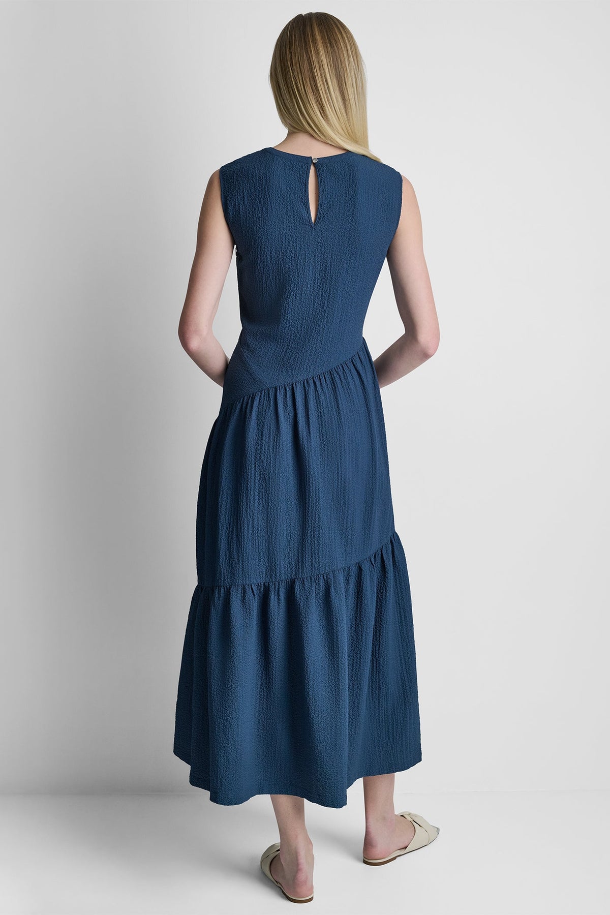 SLEEVELESS MAXI A-LINE DRESS - Indigo | DKNY