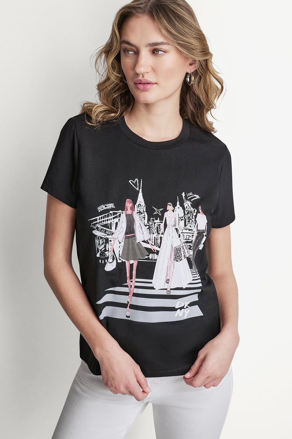 NEW YORK ICONS GRAPHIC TEE - Black | DKNY