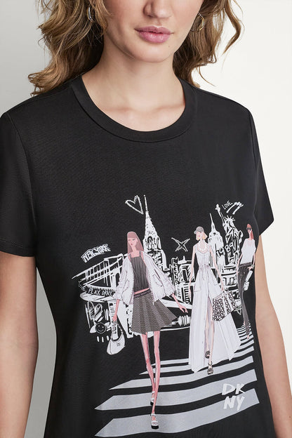 NEW YORK ICONS GRAPHIC TEE - Black | DKNY