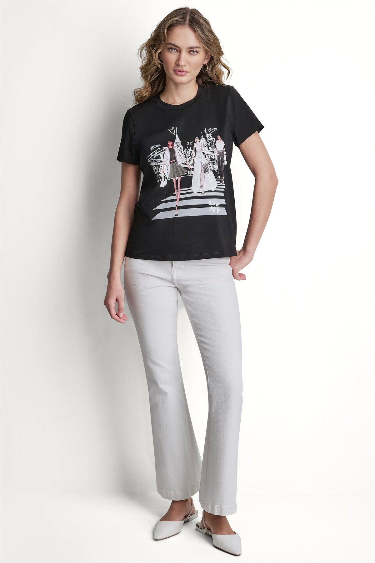 NEW YORK ICONS GRAPHIC TEE - Black | DKNY