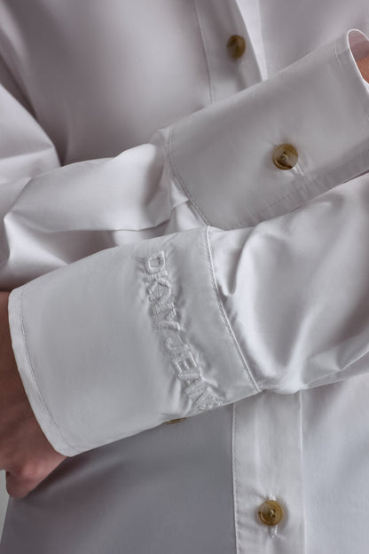 POPLIN CUTOUT TIE BACK SHIRT - White | DKNY