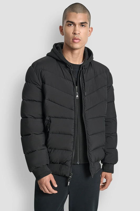 STRETCH BOMBER JACKET - IRON | DKNY