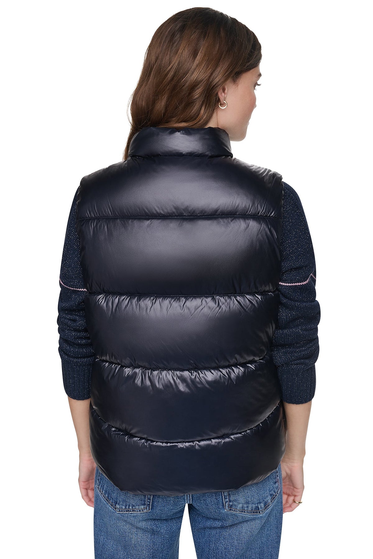 PUFFER VEST - Metallic Black | DKNY