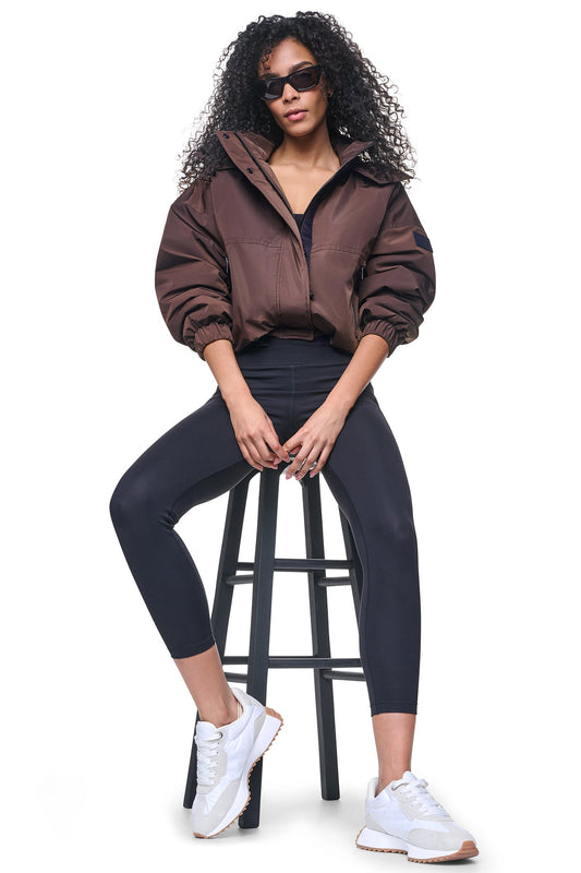 OVERSIZED LOGO HOODED JACKET - Travertine/Festive Pink | DKNY