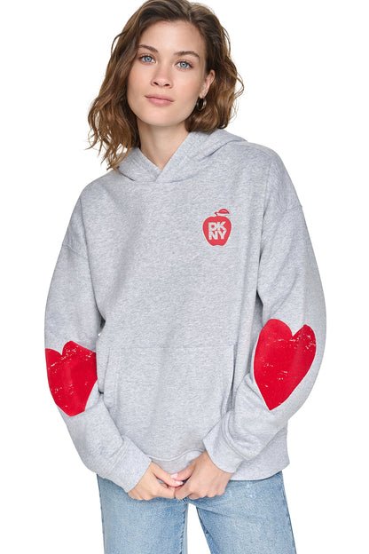 OVERSIZED BIG APPLE LOGO HOODIE - Black | DKNY