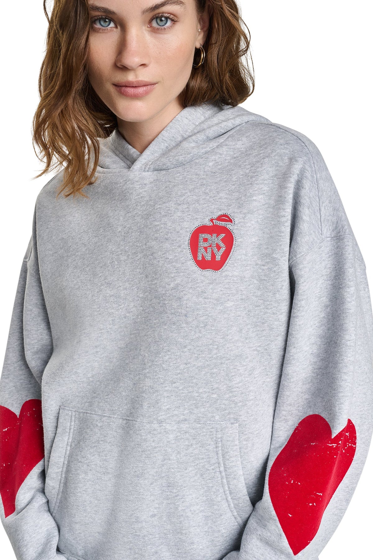 OVERSIZED BIG APPLE LOGO HOODIE - Black | DKNY