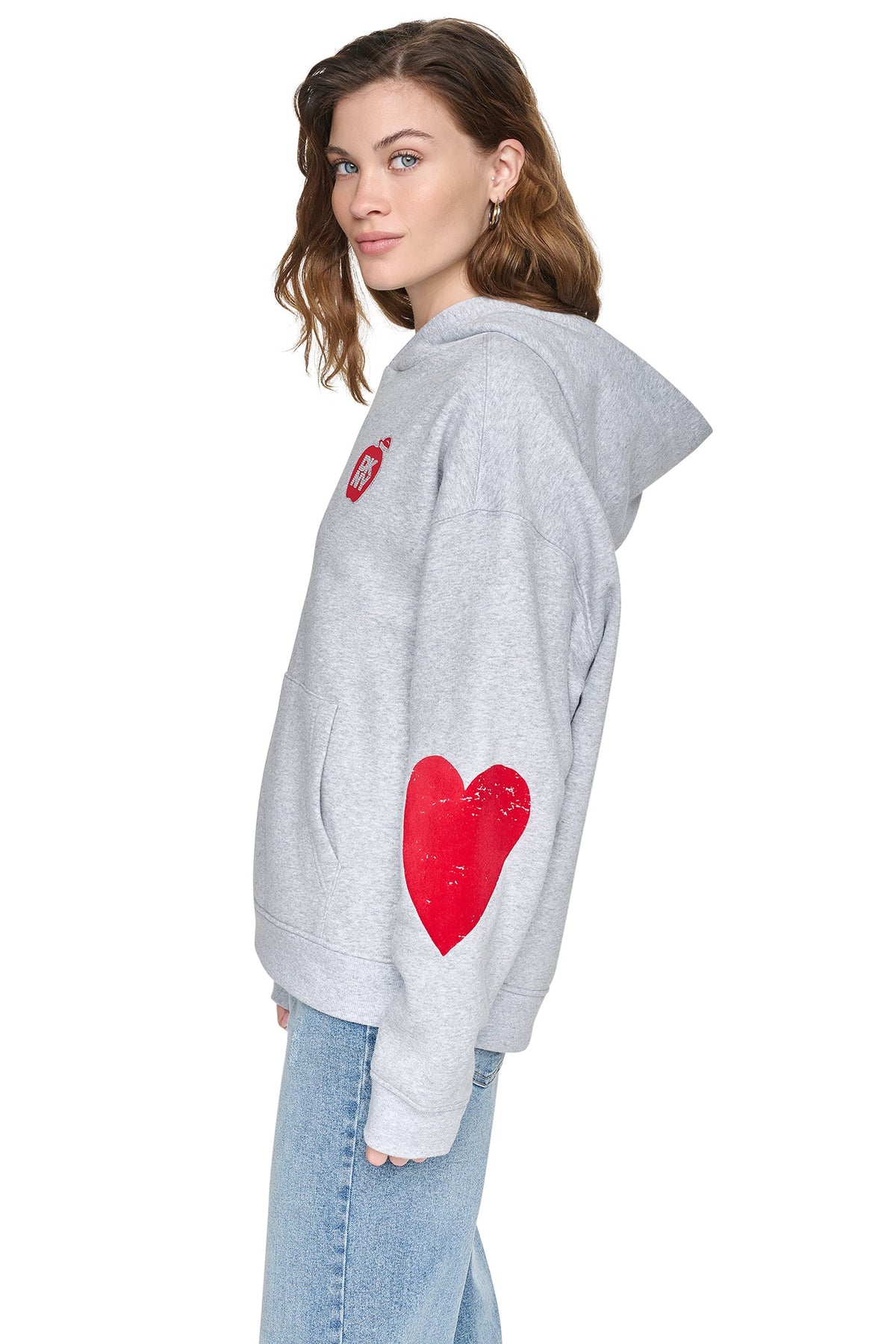 OVERSIZED BIG APPLE LOGO HOODIE - Black | DKNY