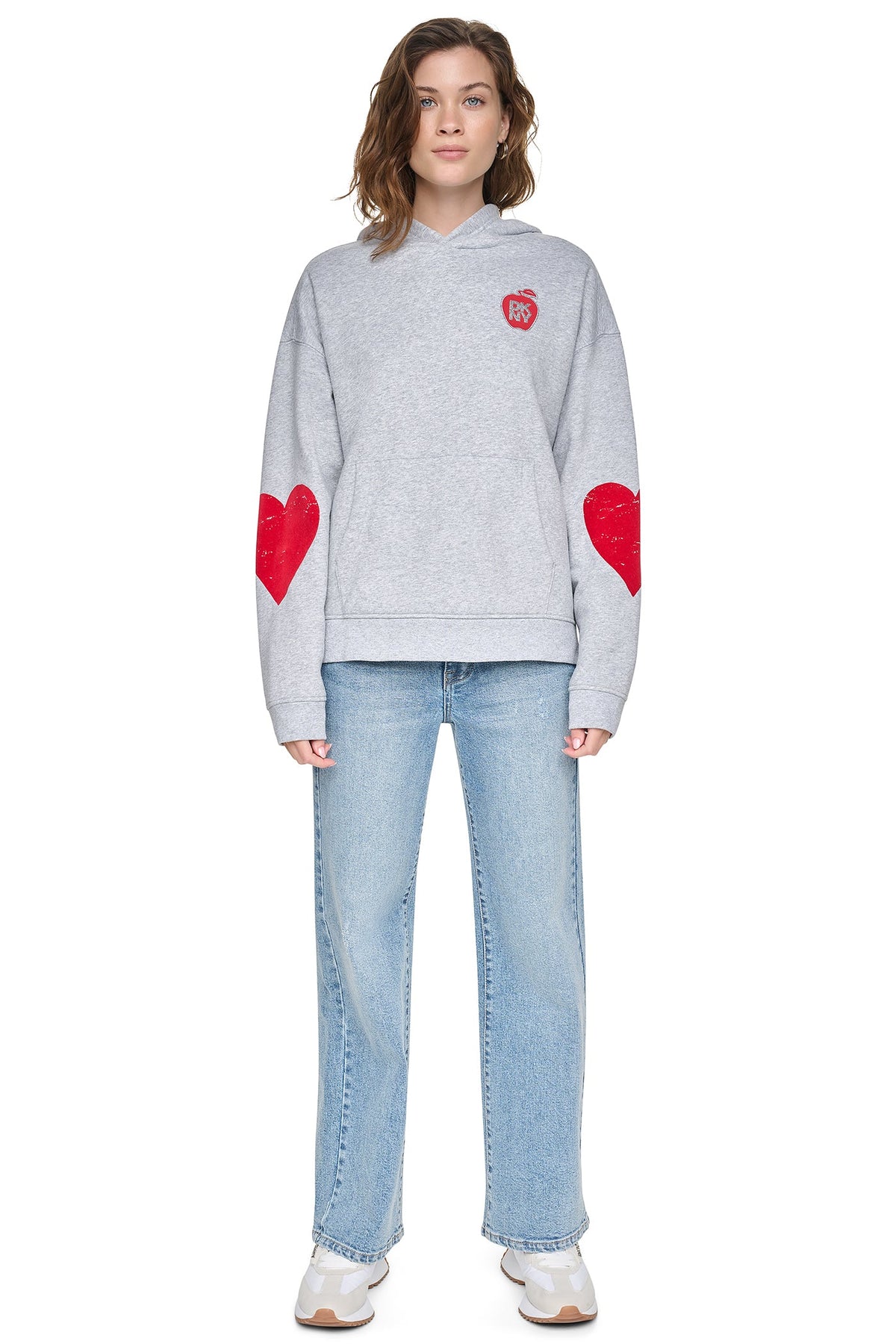 OVERSIZED BIG APPLE LOGO HOODIE - Black | DKNY