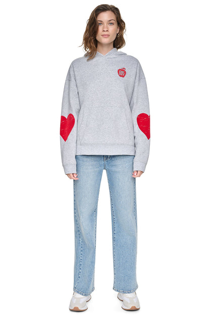OVERSIZED BIG APPLE LOGO HOODIE - Black | DKNY