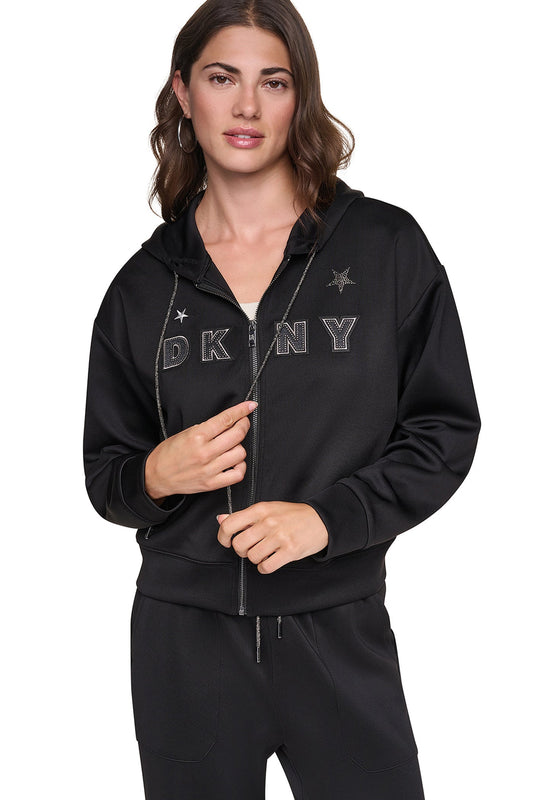 PINS & PATCHES HOODIE - Ivory | DKNY