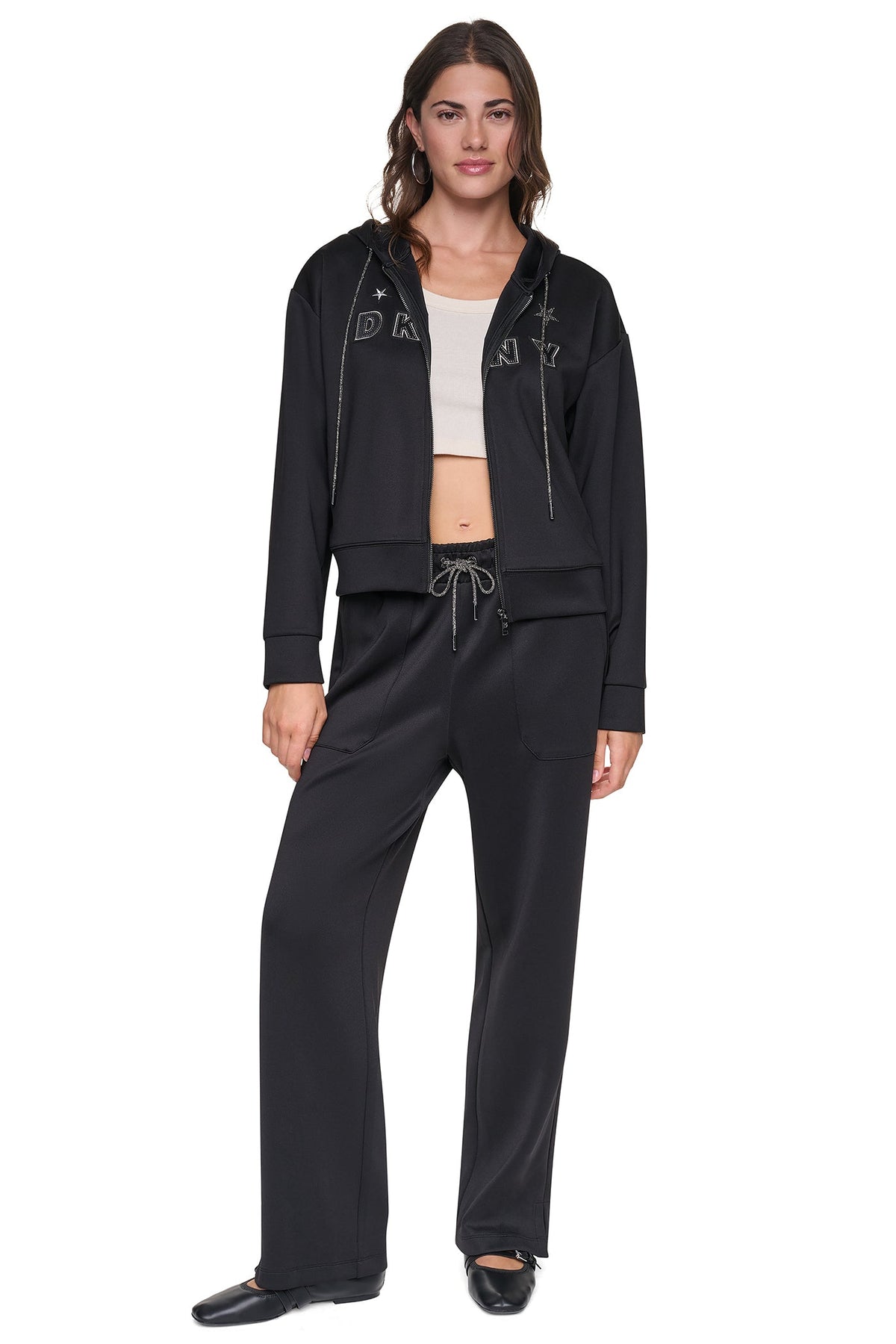 PINS & PATCHES HOODIE - Black | DKNY