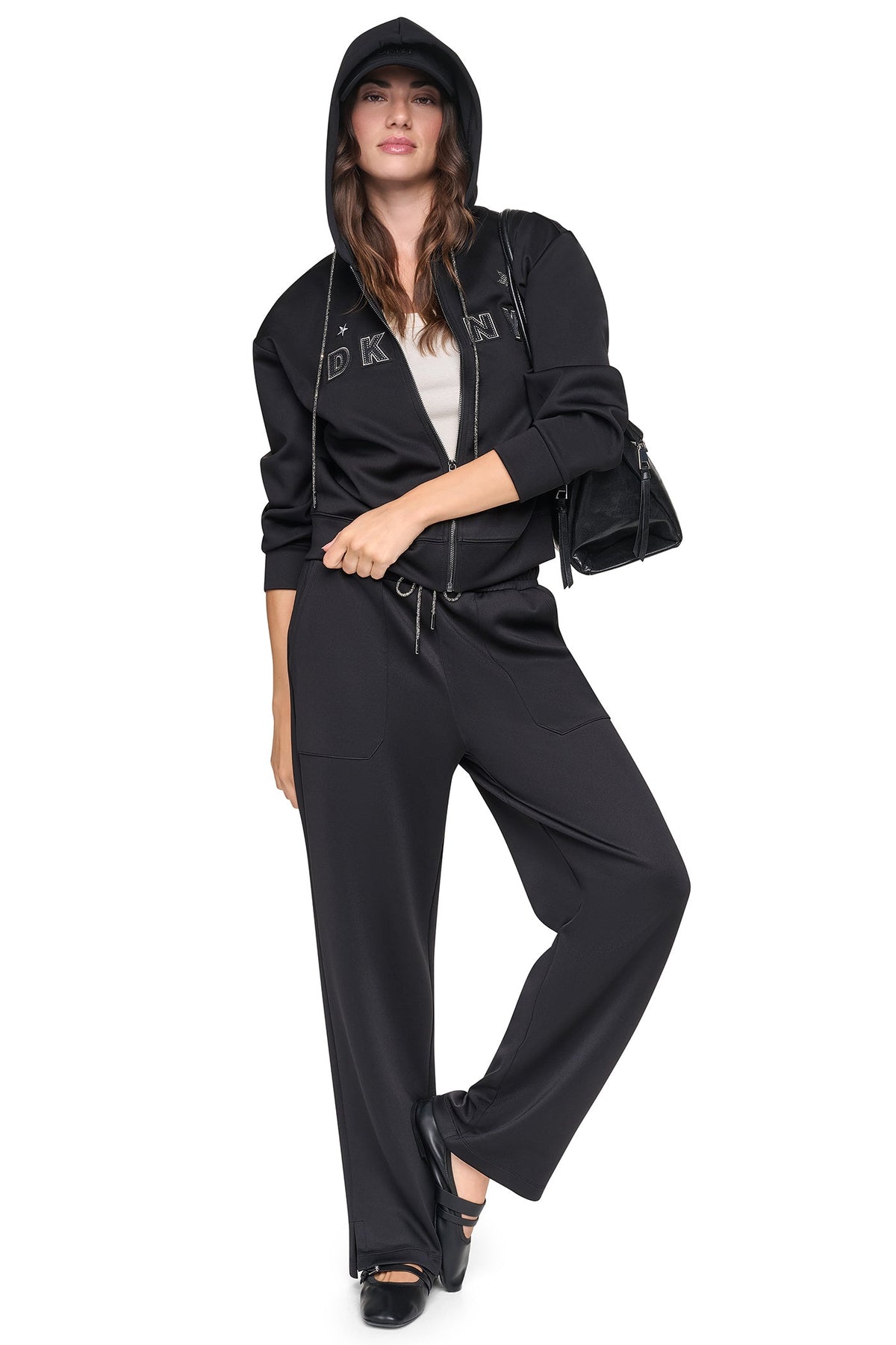 PINS & PATCHES HOODIE - Black | DKNY
