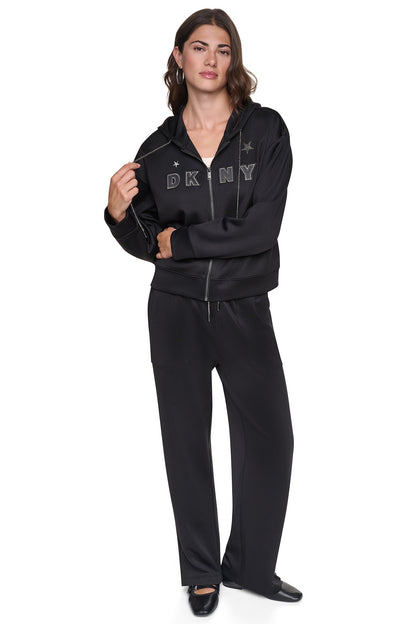 PINS & PATCHES HOODIE - Black | DKNY