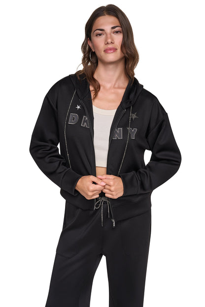 PINS & PATCHES HOODIE - Black | DKNY