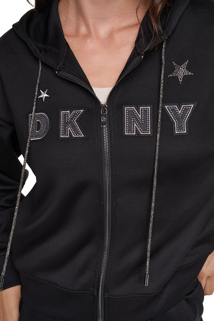 PINS & PATCHES HOODIE - Black | DKNY