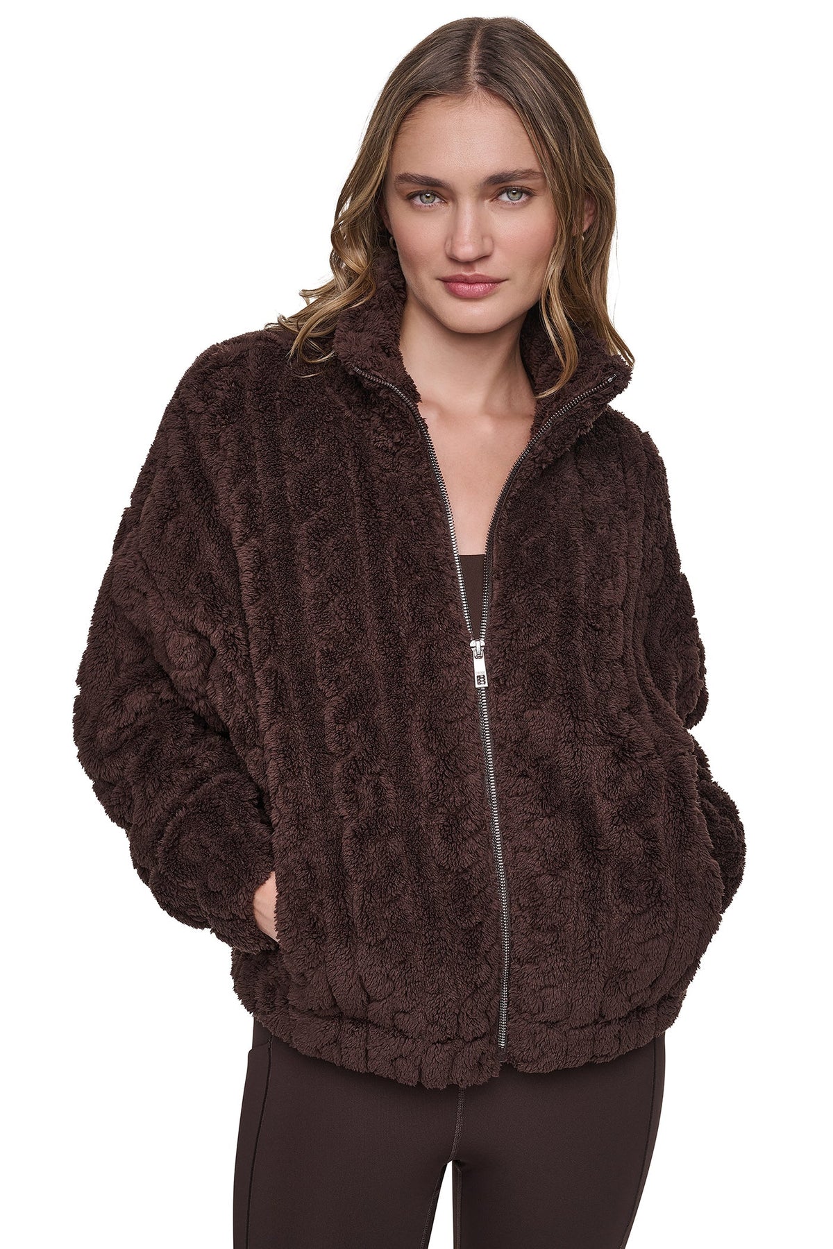 CABLE SHERPA FULL ZIP JACKET - Eggnog | DKNY