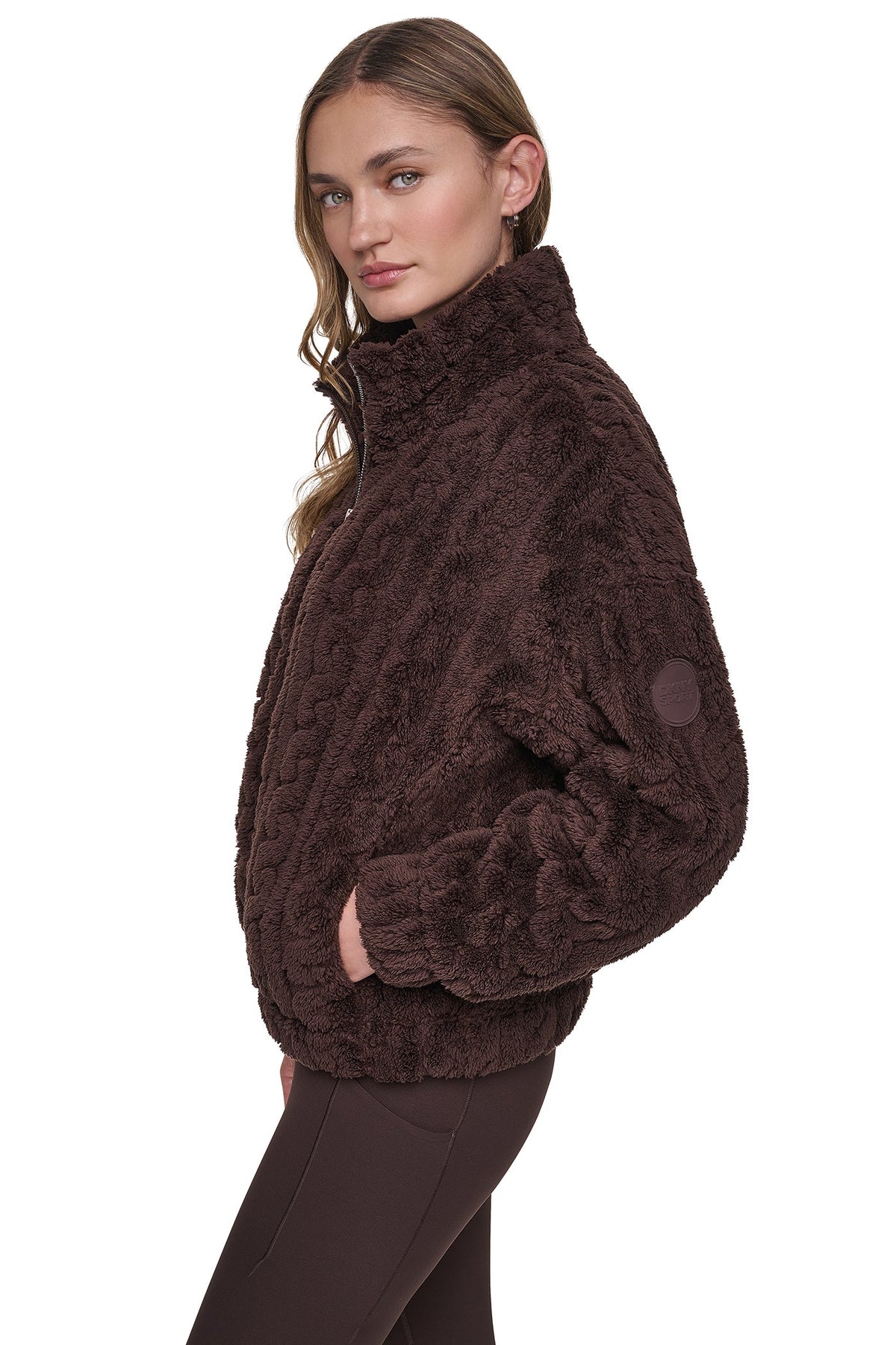 CABLE SHERPA FULL ZIP JACKET - Eggnog | DKNY