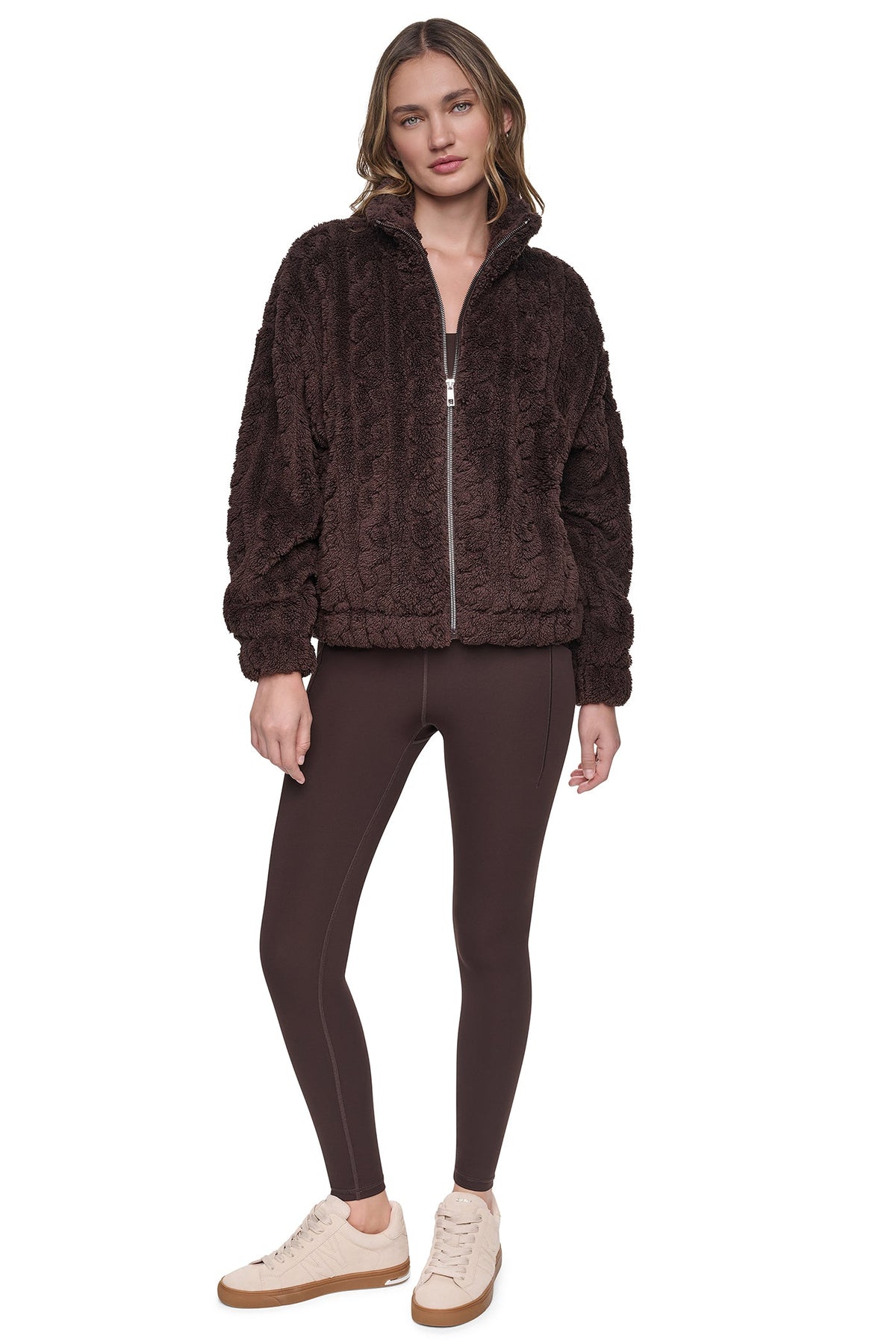 CABLE SHERPA FULL ZIP JACKET - Eggnog | DKNY