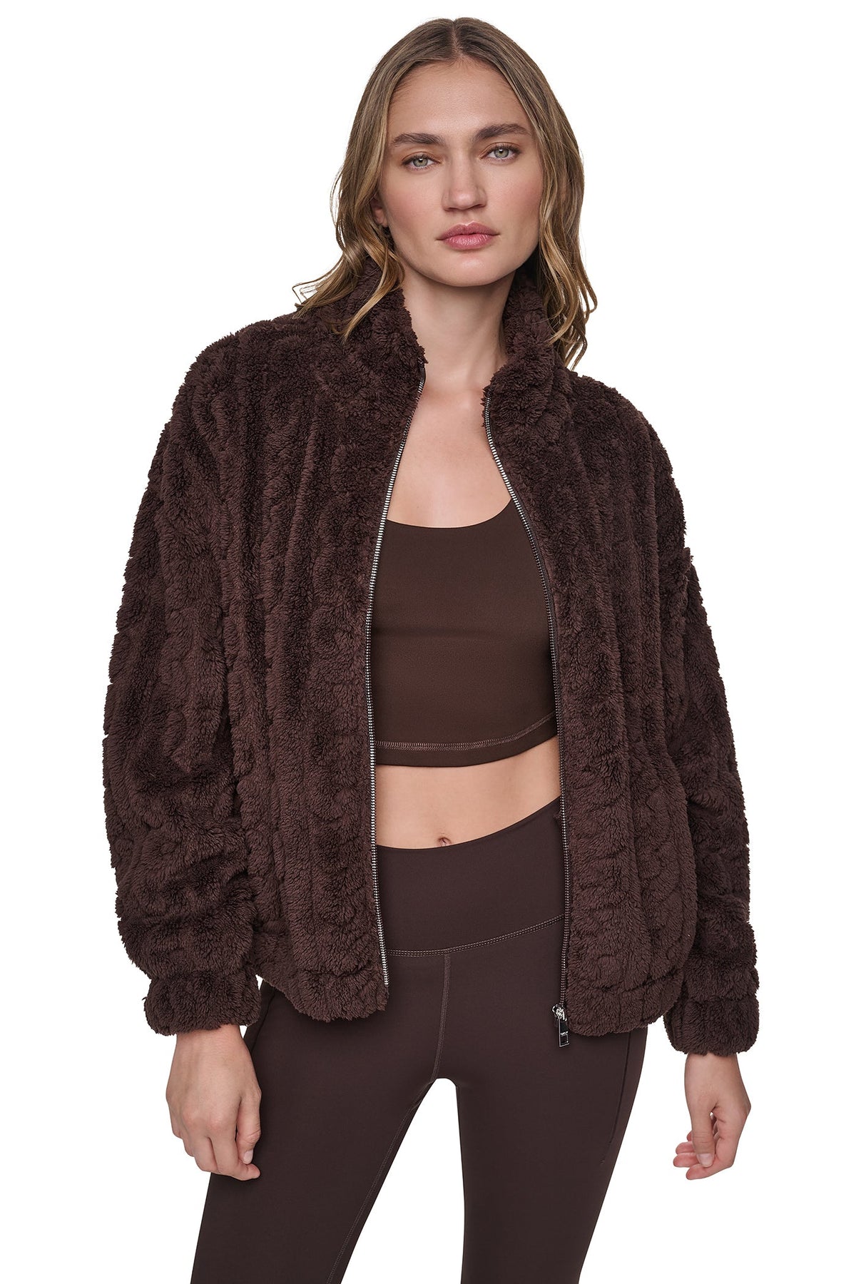 CABLE SHERPA FULL ZIP JACKET - Eggnog | DKNY
