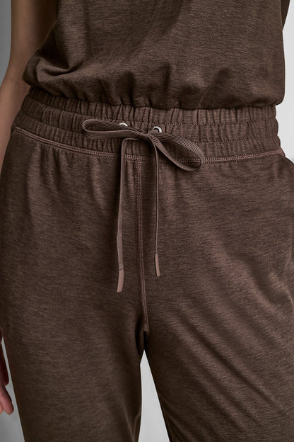 SPACEDYE RACERBACK TANK JUMPSUIT - Espresso Spacedye | DKNY