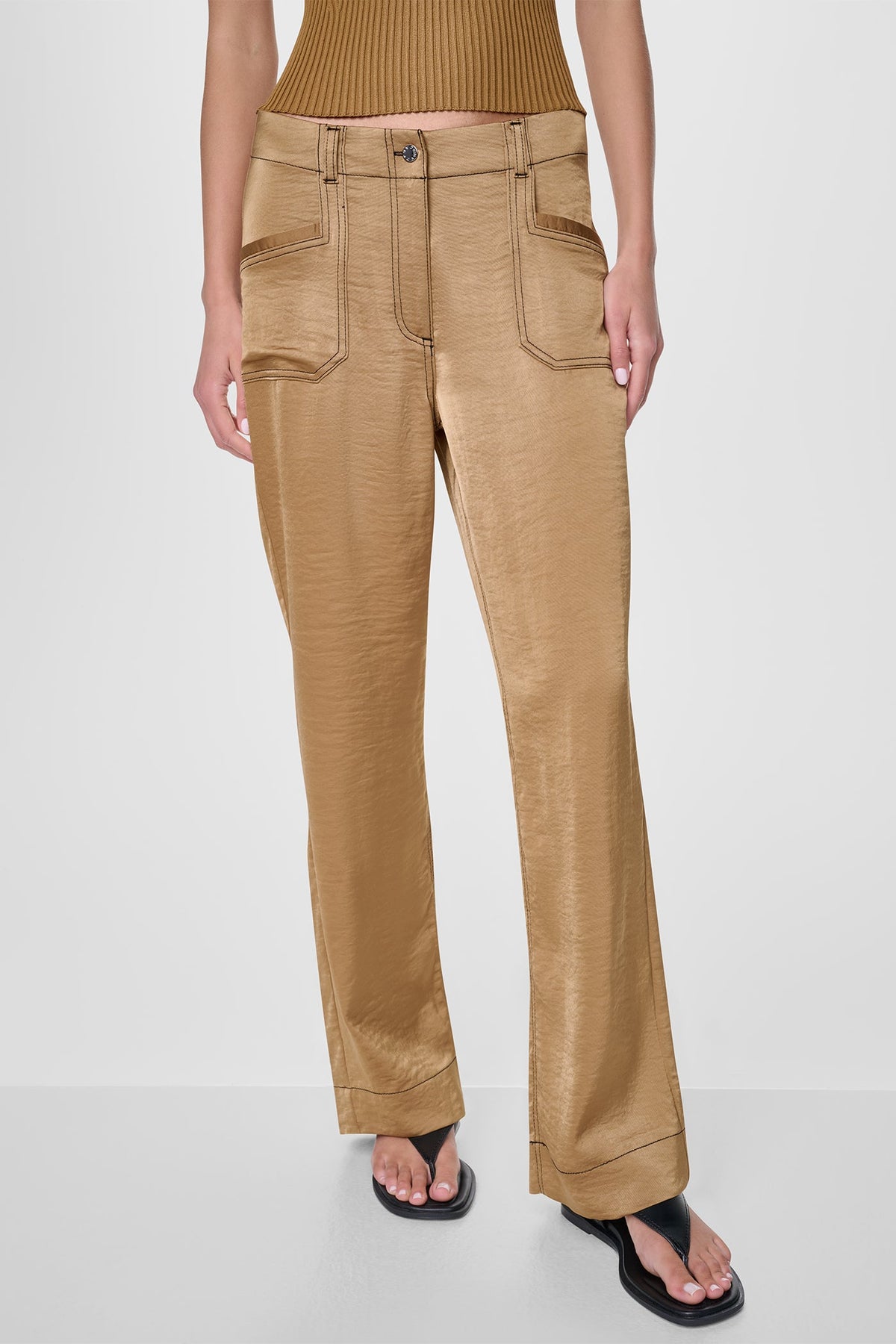 TOP STITCH STRAIGHT LEG PANT - Dune | DKNY