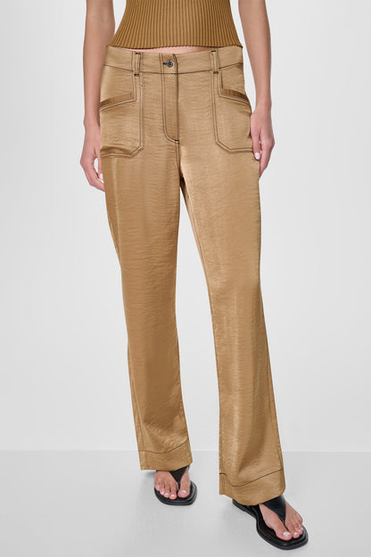 TOP STITCH STRAIGHT LEG PANT - Dune | DKNY
