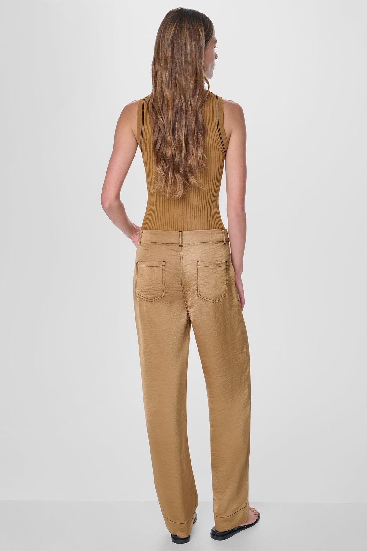 TOP STITCH STRAIGHT LEG PANT - Dune | DKNY