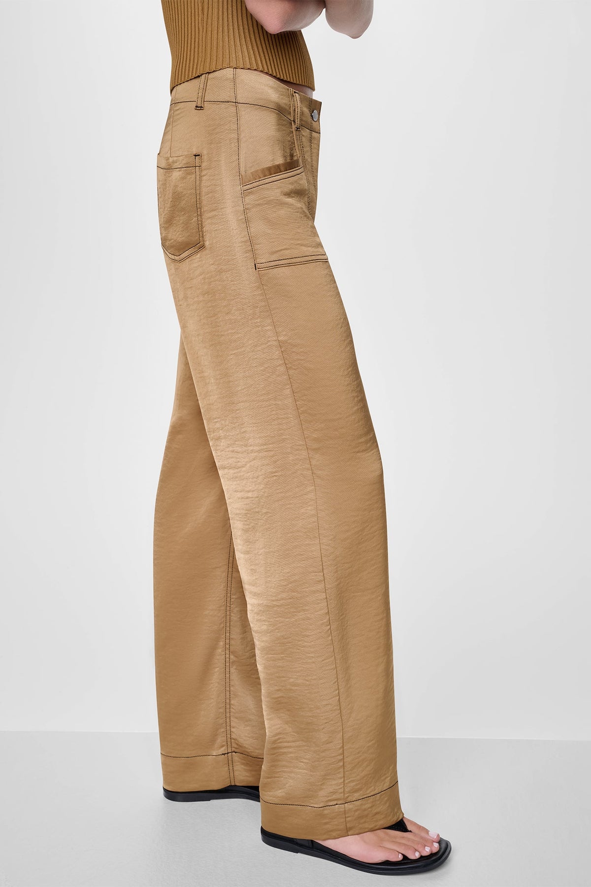 TOP STITCH STRAIGHT LEG PANT - Dune | DKNY