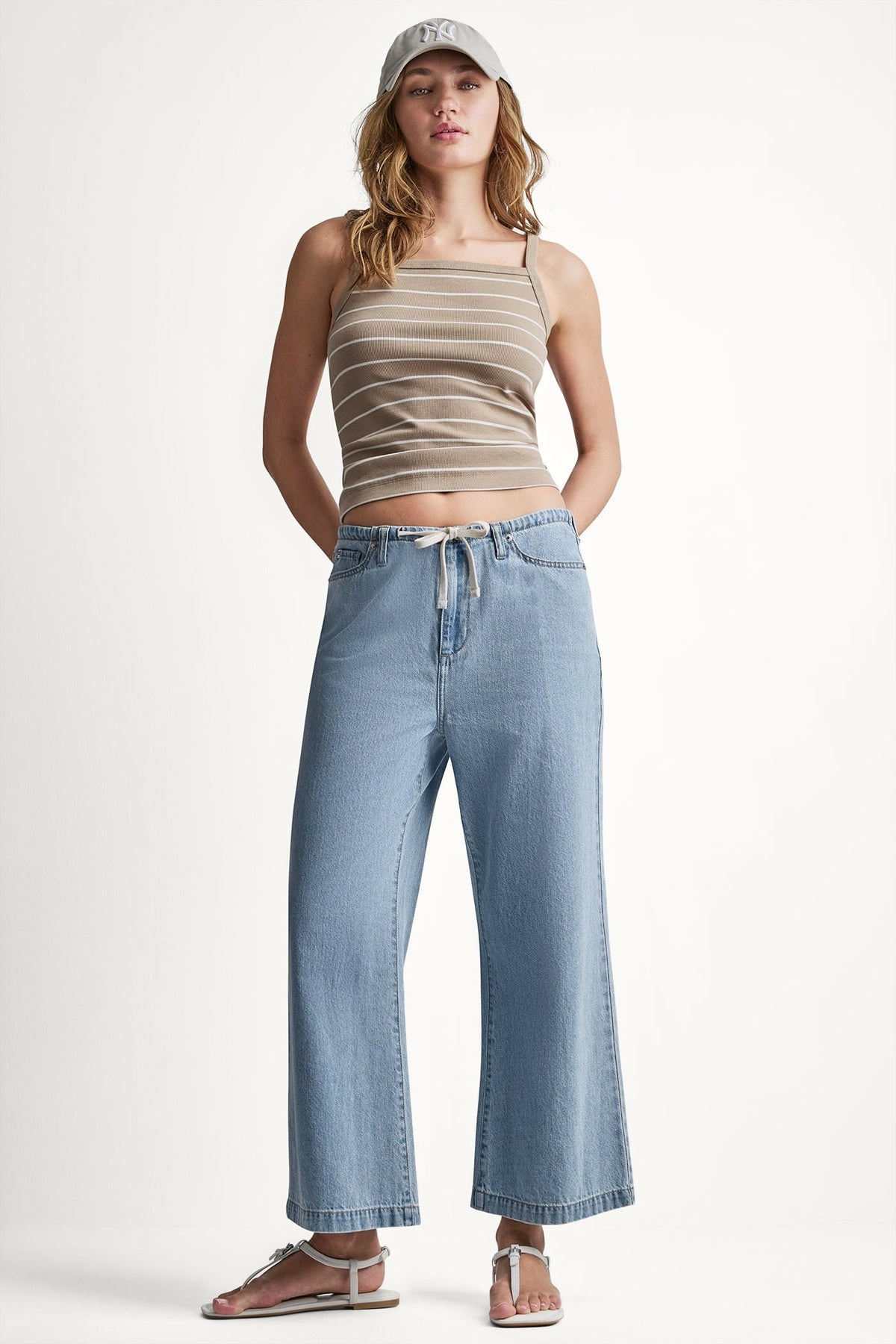 MID-RISE DRAWCORD WIDE LEG - Brighton | DKNY
