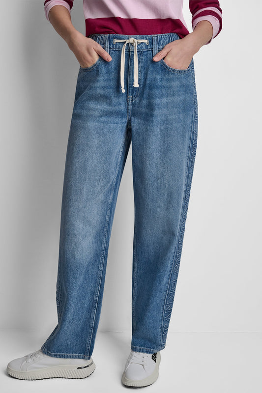 MID-RISE STRAIGHT LEG WITH LOGO DETAIL - Cedar Street | DKNY