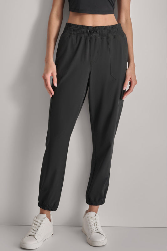 HIGH-RISE RELAXED CARGO JOGGER - Pebble | DKNY