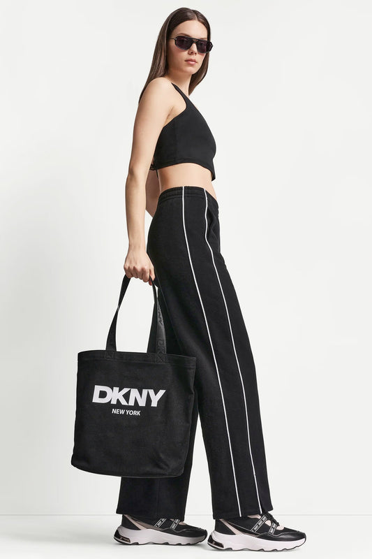 HIGH-RISE PIPED TRACK PANTS - Sunkissed/White | DKNY