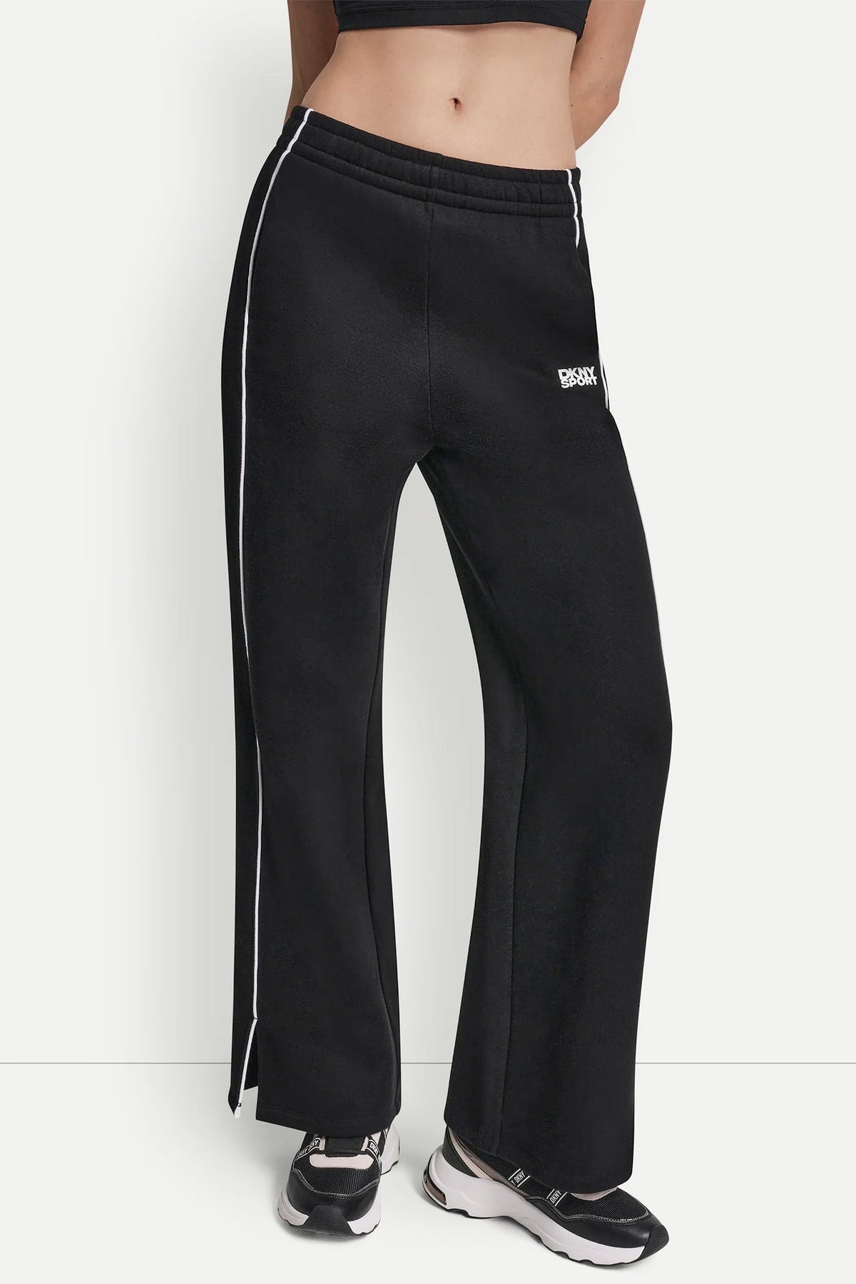HIGH-RISE PIPED TRACK PANTS - Sunkissed/White | DKNY
