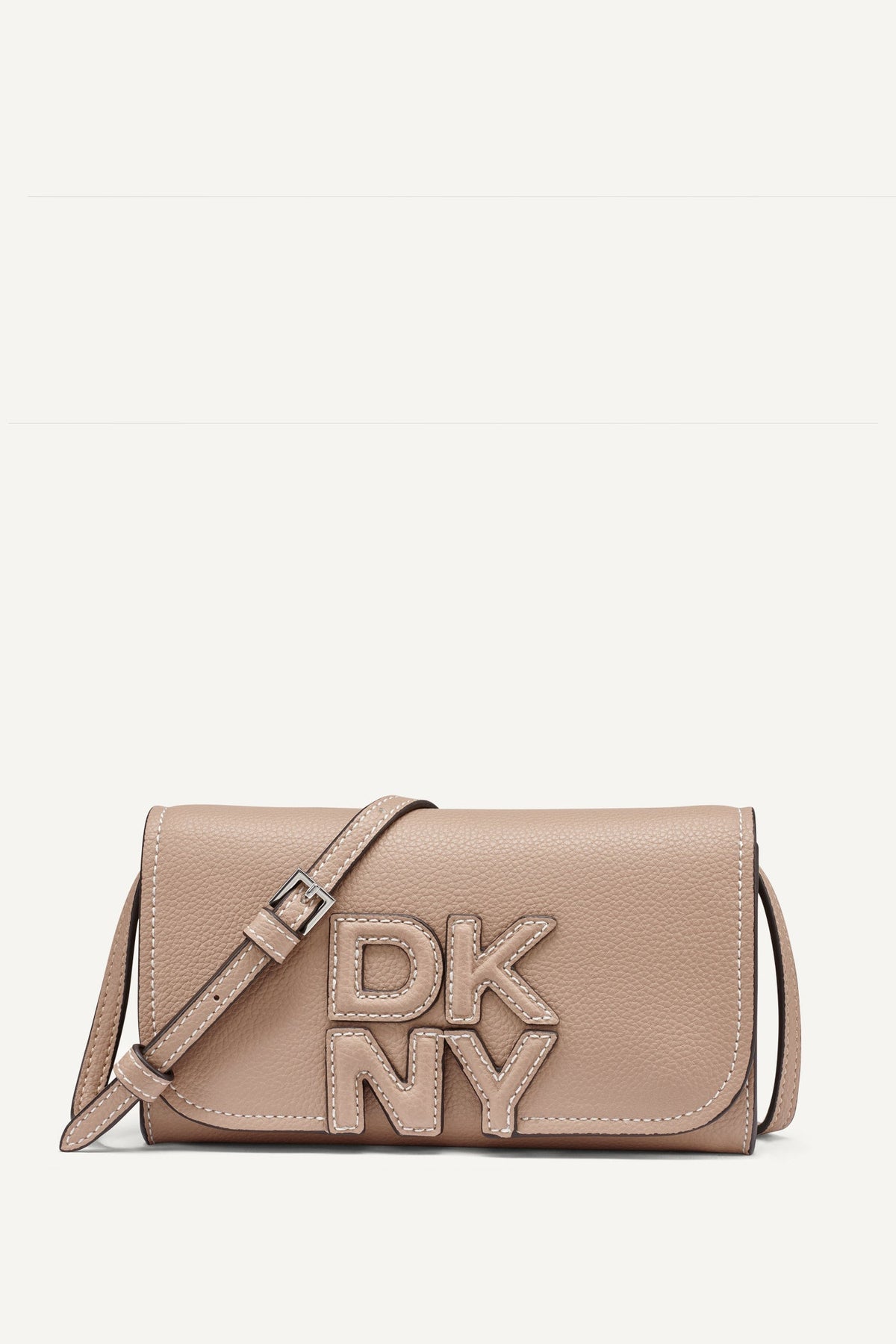 NICOLE FLAP CROSSBODY - Black/Silver | DKNY