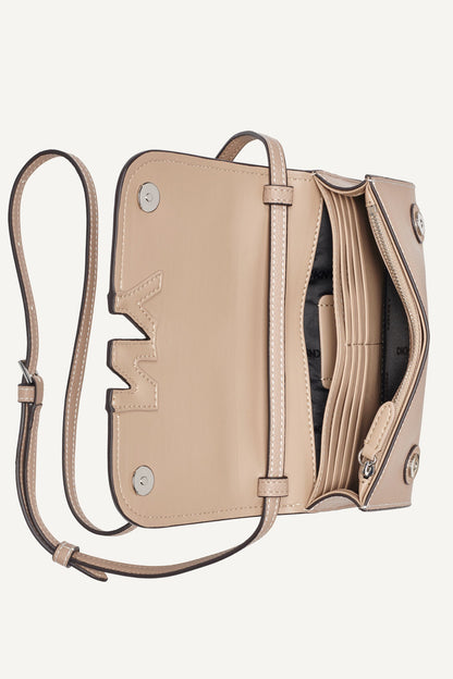 NICOLE FLAP CROSSBODY - Black/Silver | DKNY