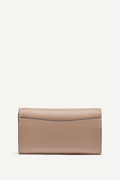 NICOLE FLAP CROSSBODY - Black/Silver | DKNY