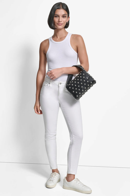 AGNES SHOULDER BAG - BLACK/SILVER | DKNY