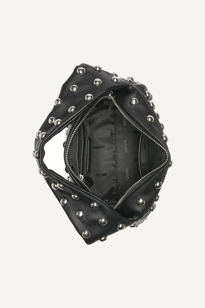AGNES SHOULDER BAG - BLACK/SILVER | DKNY