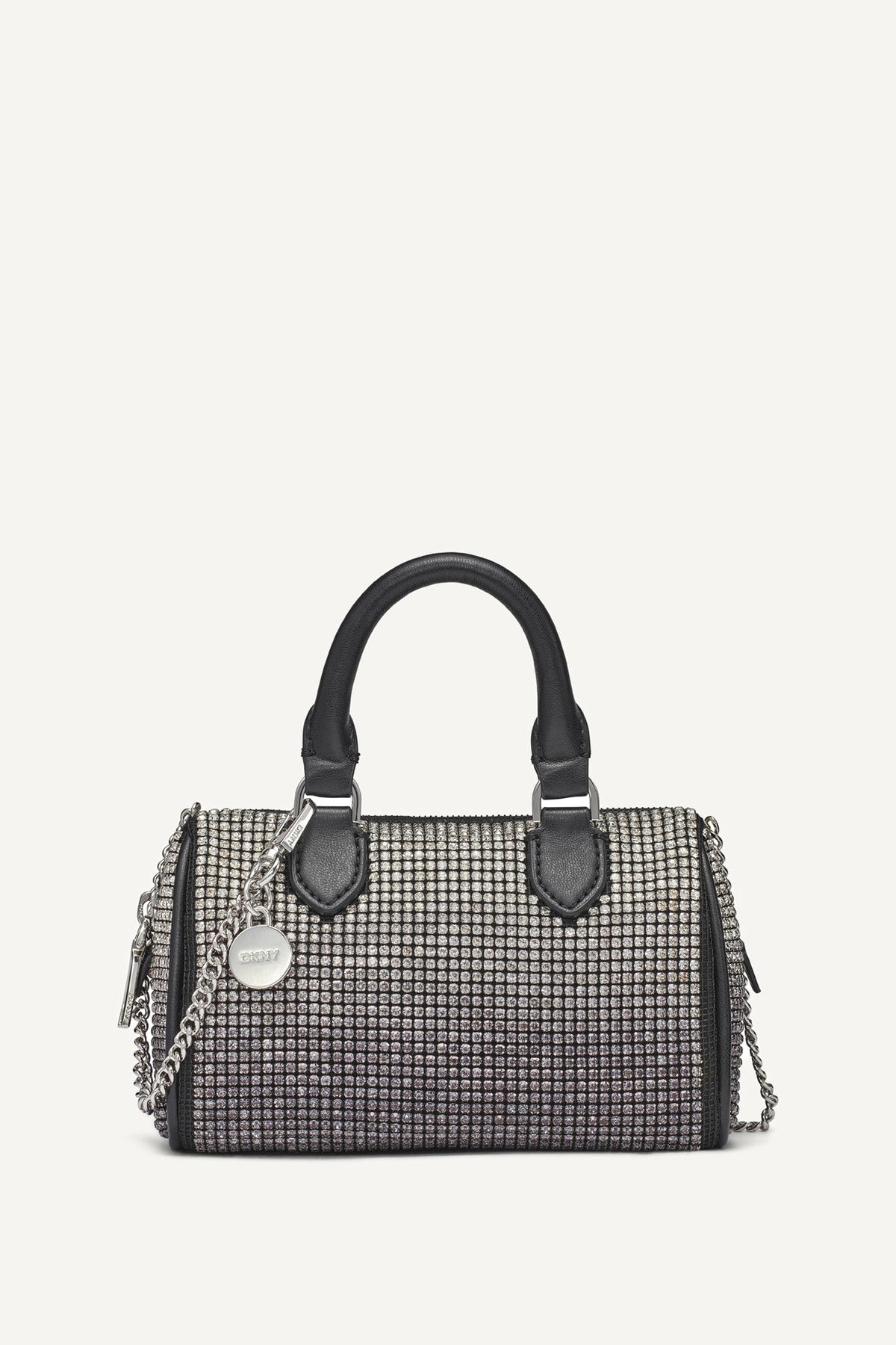 NELL SMALL SATCHEL CROSSBODY - BLACK/SILVER | DKNY