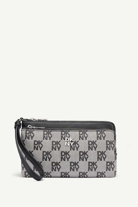 SARAH DUAL ZIP POUCH WRISTLET - Chino/Cappuccino | DKNY