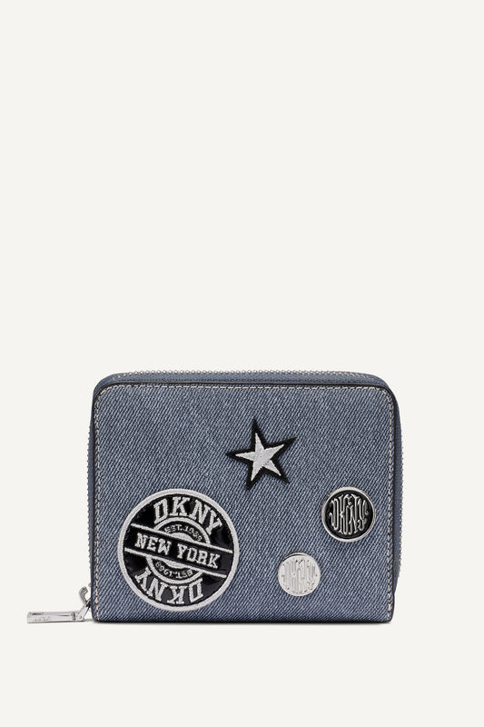 NESSA SMALL ZIP AROUND WALLET - Denim | DKNY