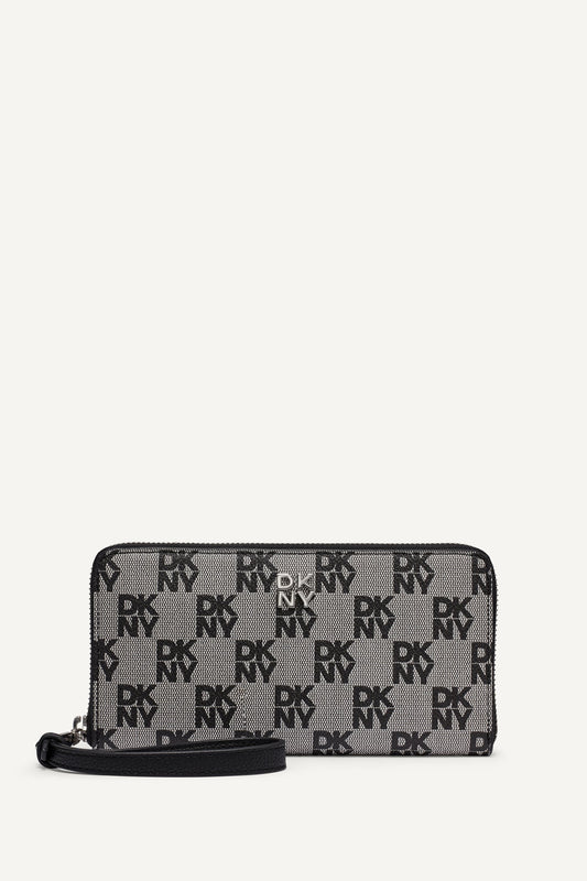 SARAH LARGE ZIP AROUND WALLET - Chino/Cappuccino | DKNY